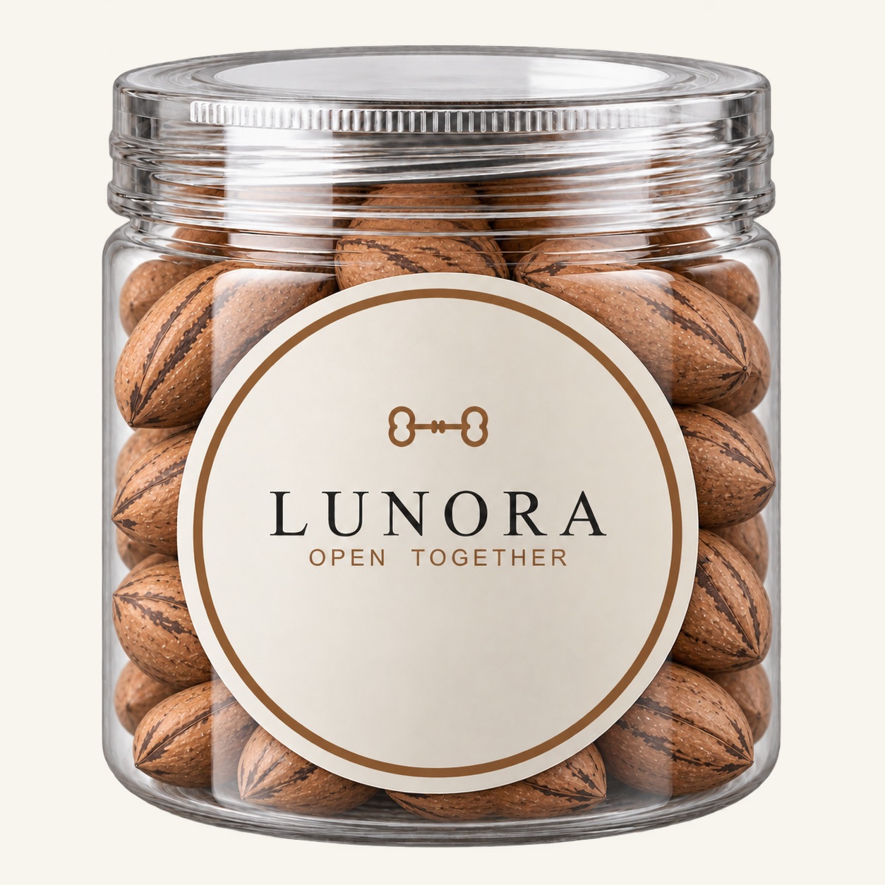 Lunora retail-ready pecans in shell jar